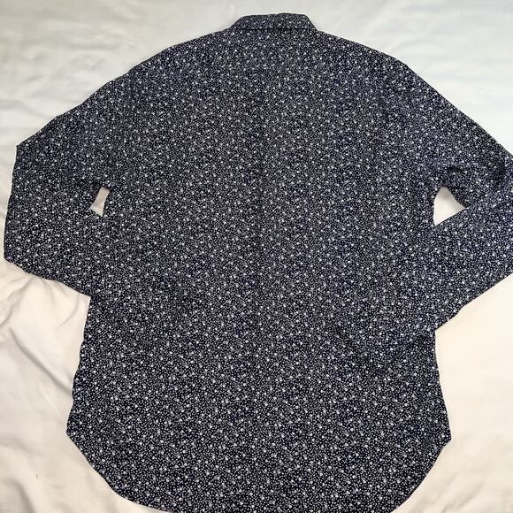 Bonobos Performance Shirt Mens Size L Blue Flora Slim Fit Nylon Blend Button L/S - Picture 11 of 13